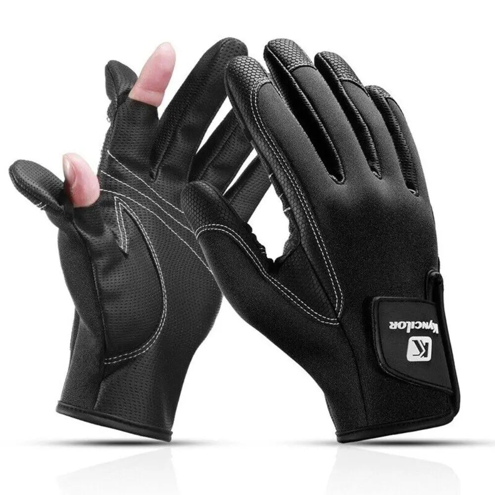 Winter-Halbfinger-Fleece-Fahrradhandschuhe