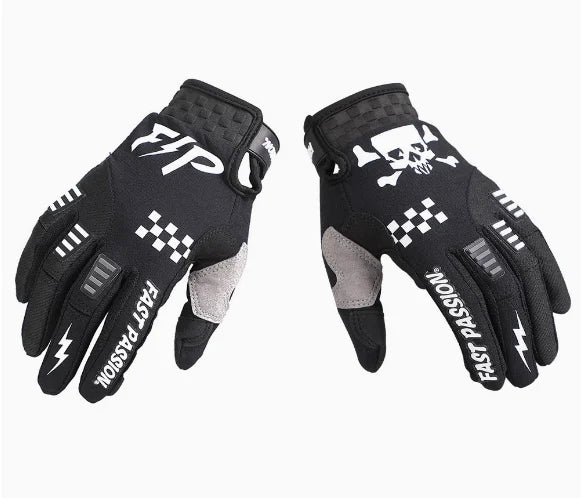 Skull & Bones Full Finger Touchscreen Riding Gloves