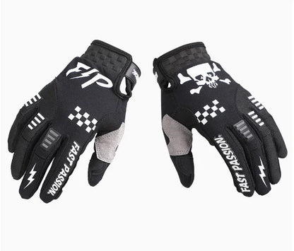 Skull & Bones Full Finger Touchscreen Riding Gloves