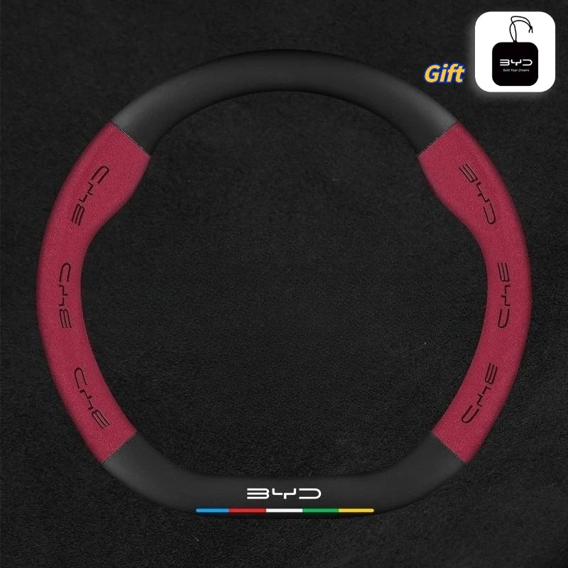 BYD Suede & PU Sport Steering Wheel Cover