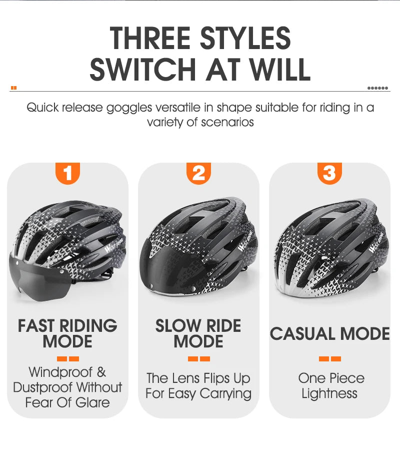 WEST BIKING LED-Licht-Fahrradhelm
