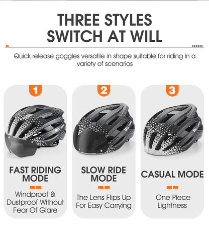 WEST BIKING LED-Licht-Fahrradhelm