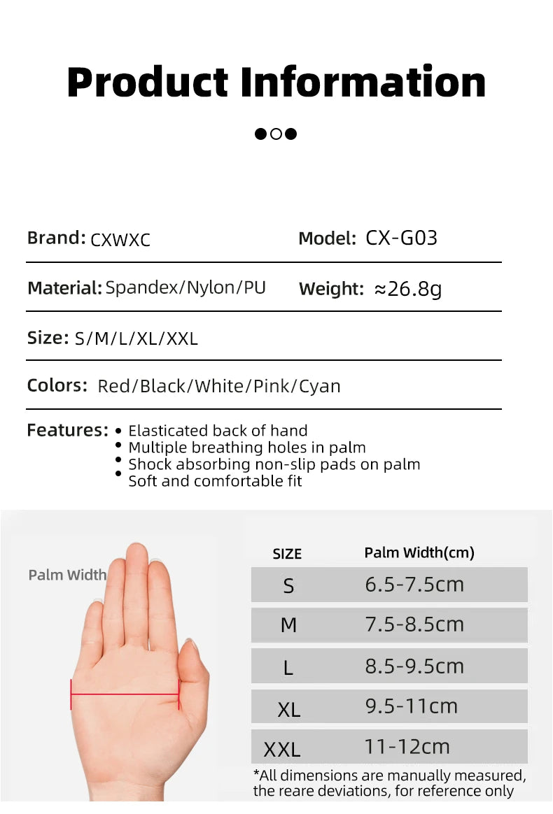 Cycling Half Finger Gloves with Extended Wrist Support