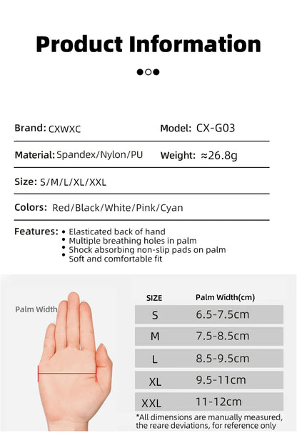 Cycling Half Finger Gloves with Extended Wrist Support