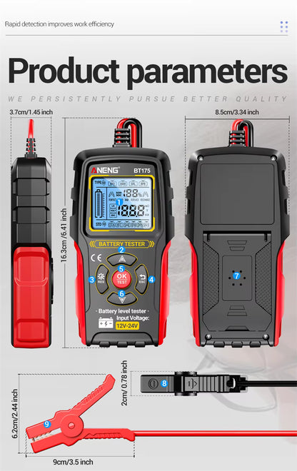 ANENG BT175 Vehicle Battery Analyzer 8–36V