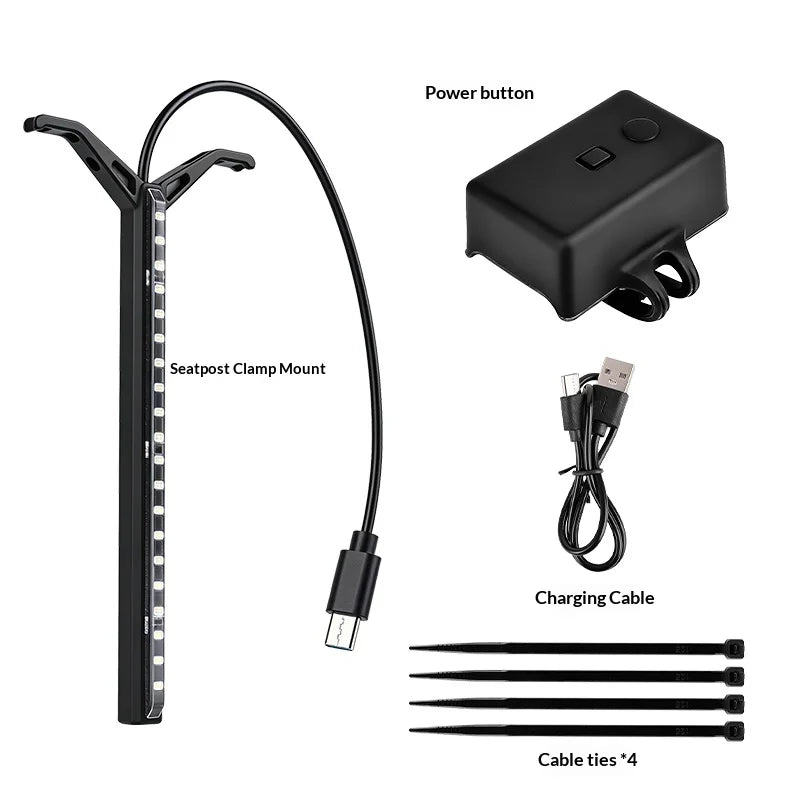 Wiederaufladbares Fahrradrücklicht mit 16 Modi und 1200mAh Akku