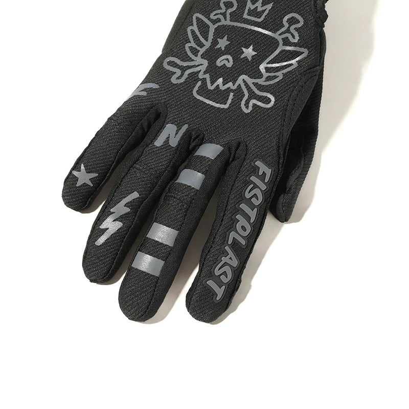 Skull & Bones Full Finger Touchscreen Riding Gloves