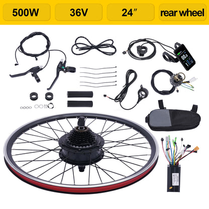 24 Zoll E-Bike Umbausatz 36V 500W Elektrofahrrad Hochwertiges Hinterrad Motor-Naben-Set E-Bike Rad-Kit