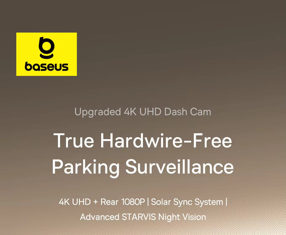Baseus 4K + 1080P Dual Dash Cam with Sony STARVIS, GPS & Wi-Fi 6