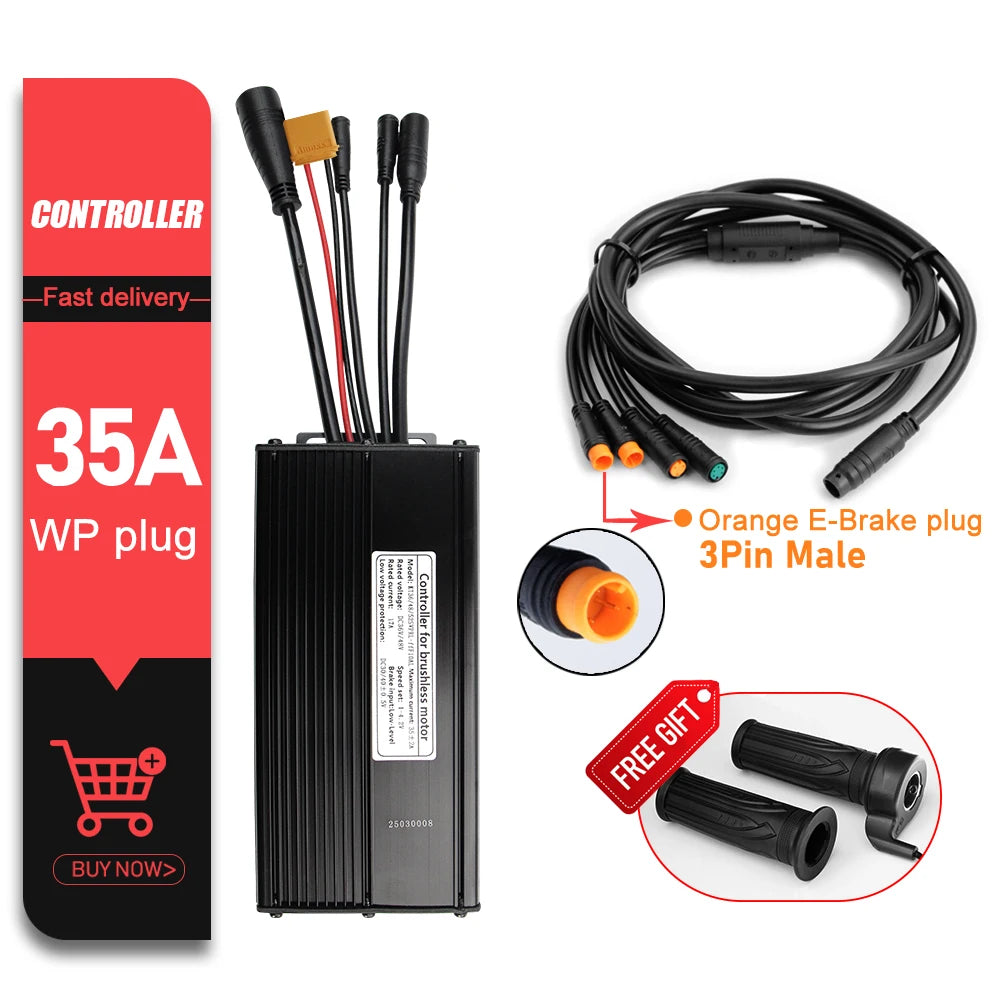 KT Waterproof E-Bike Controller 36V/48V – 14A to 35A Brushless Motor Controller
