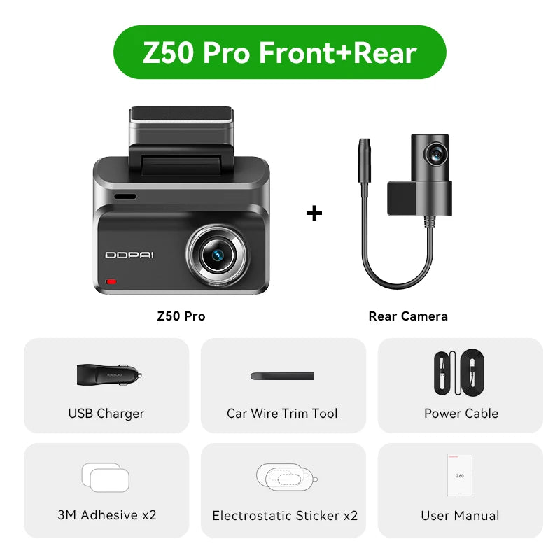 DDPAI Z50 Pro 4K Dash Cam with GPS, ADAS & 3-Inch IPS Screen