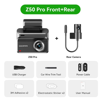 DDPAI Z50 Pro 4K Dash Cam with GPS, ADAS & 3-Inch IPS Screen