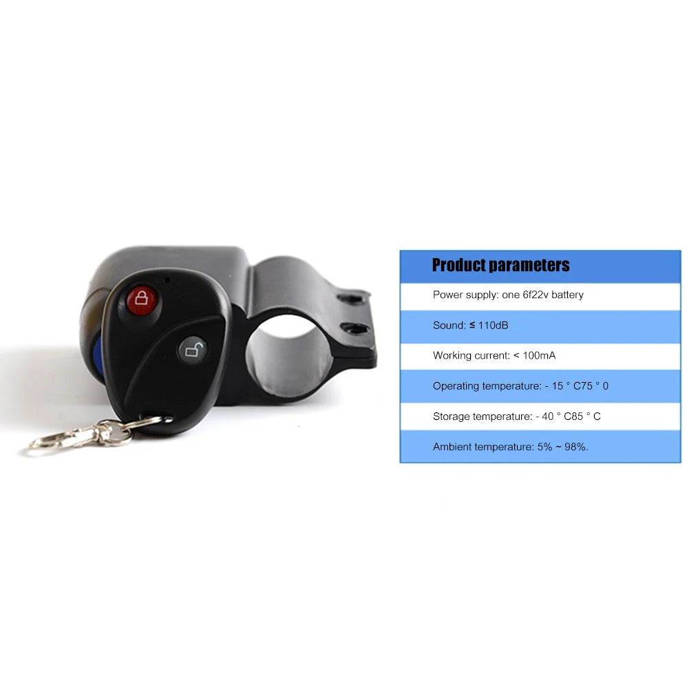 Wireless Bicycle Anti-Theft Alarm Bell with Remote Control