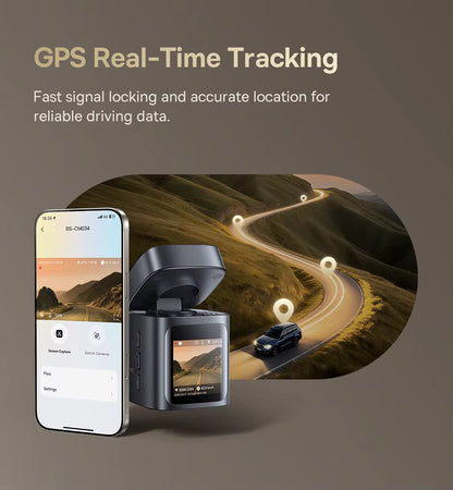 Baseus 4K + 1080P Dual Dash Cam with Sony STARVIS, GPS & Wi-Fi 6