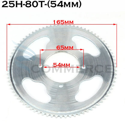 25H 80T Kettenrad und Freilaufadapter für Hinterrad