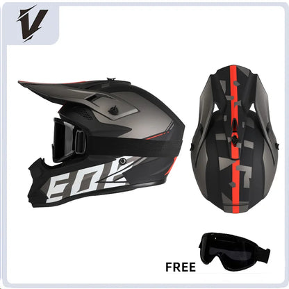 VGV Motocross Helmet Set with Goggles, Gloves & Face Cover
