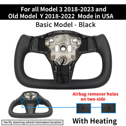 Heated Yoke Steering Wheel for Tesla Model 3 / Model Y
