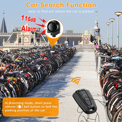 Wireless Bike Alarm – 115dB Waterproof Security Alarm with Remote Control