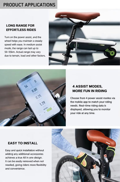 200W E-Bike Power Assist Kit with 18V 10Ah Battery