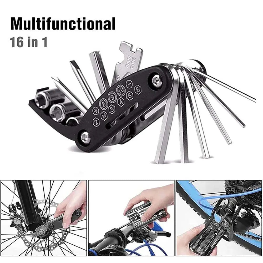 16-in-1 Tragbares Fahrrad-Reparaturwerkzeug
