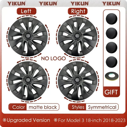 Tesla Model 3 18-Inch Performance Hub Caps 4-Piece Set