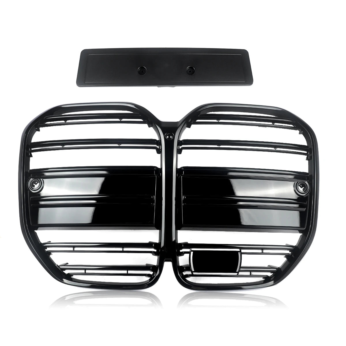 Calandre avant style M4 compatible avec BMW Série 4 G22 G23 420i 430i 435i M440i 2021-2024, calandre de course type « rein » noir brillant