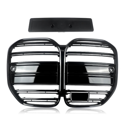 Calandre avant style M4 compatible avec BMW Série 4 G22 G23 420i 430i 435i M440i 2021-2024, calandre de course type « rein » noir brillant