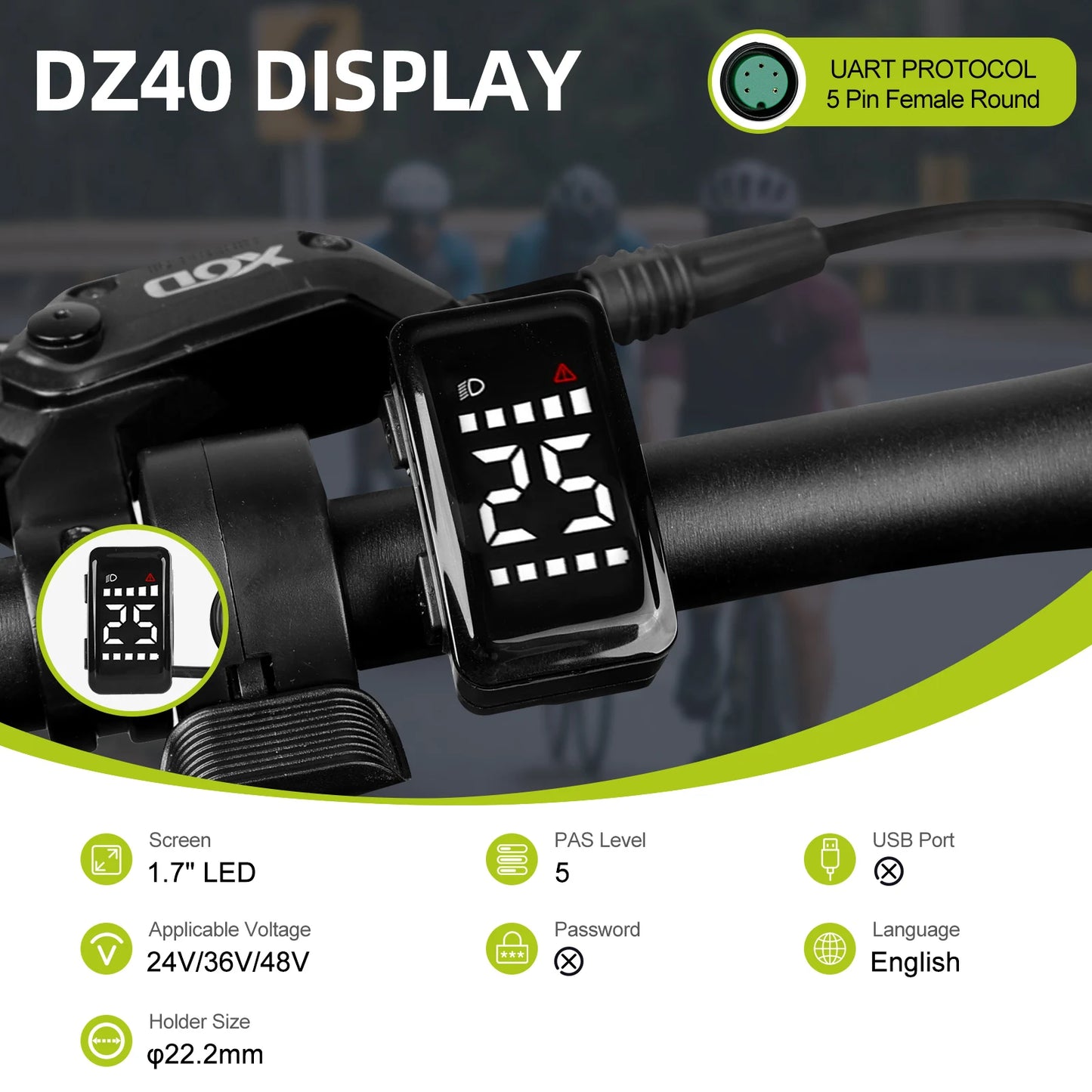 UART E-Bike Display for BAFANG Motors – LCD Bluetooth Control Panel