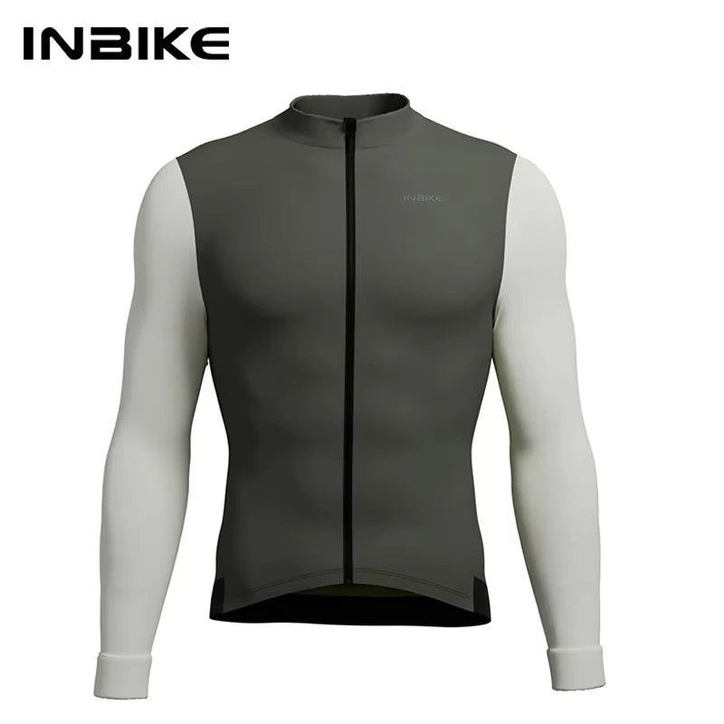 INBIKE Men's Winter Thermal Cycling Jersey & Fleece Bib Tights Set with Pockets