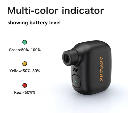 AIRBANK Pocket SE Mini Tragbare elektrische Pumpe für Fahrräder Kabellose Reifenpumpe Presta Schrader Ventil Fahrradzubehör Schnelles Laden