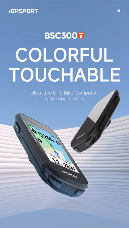 iGPSPORT BSC300T Touchscreen-Fahrradcomputer Globale farbige Karte Drahtloser Radcomputer E-Bike-Unterstützung