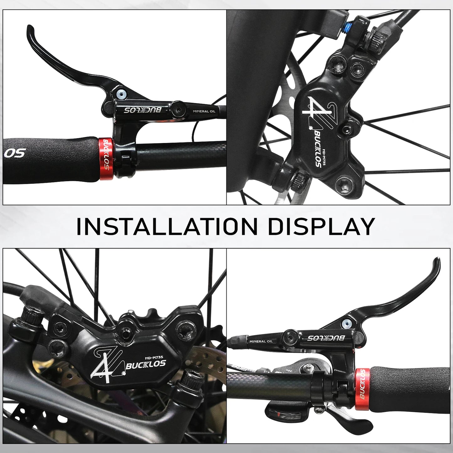 BUCKLOS HD-E735 4-Piston Hydraulic E-Bike Disc Brake Set
