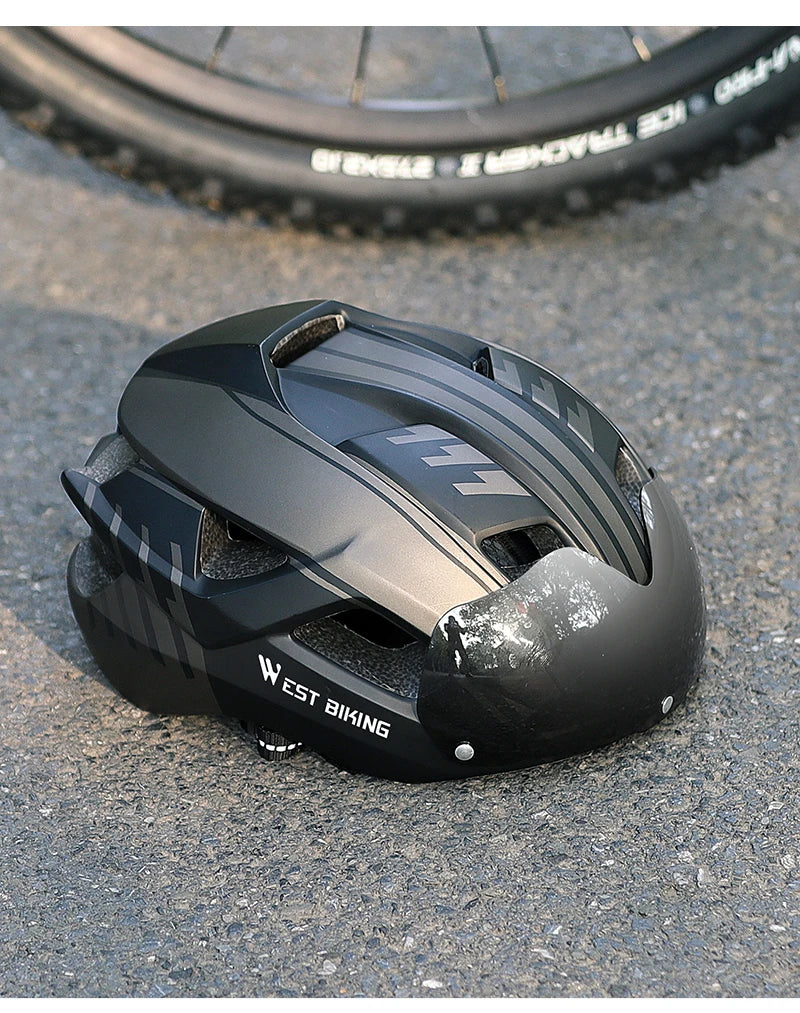 WEST BIKING LED-Licht-Fahrradhelm