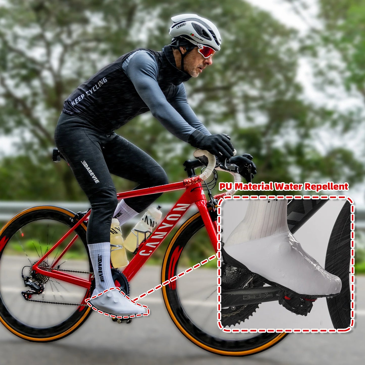 Aero Cycling Shoe Covers Windproof & Rainproof Anti-Slip