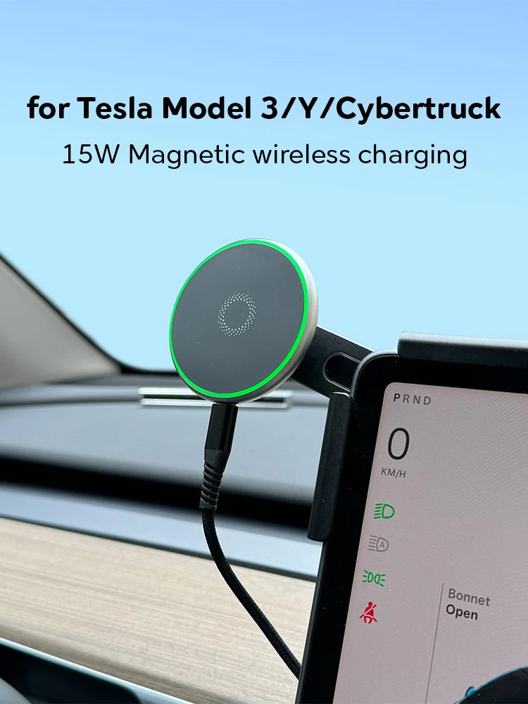 Magnetic Wireless Charging Phone Mount for Tesla / BYD