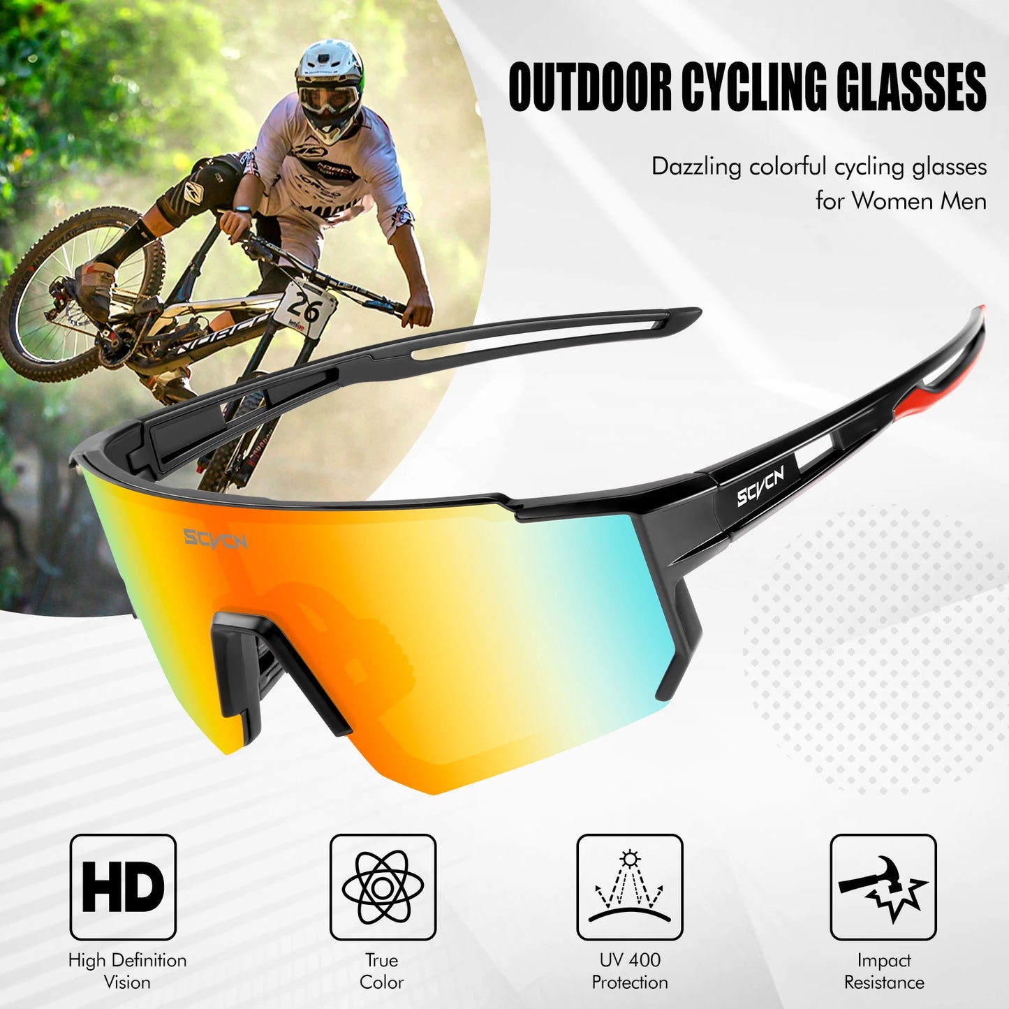 SCVCN UV400 Radsport-Sonnenbrille