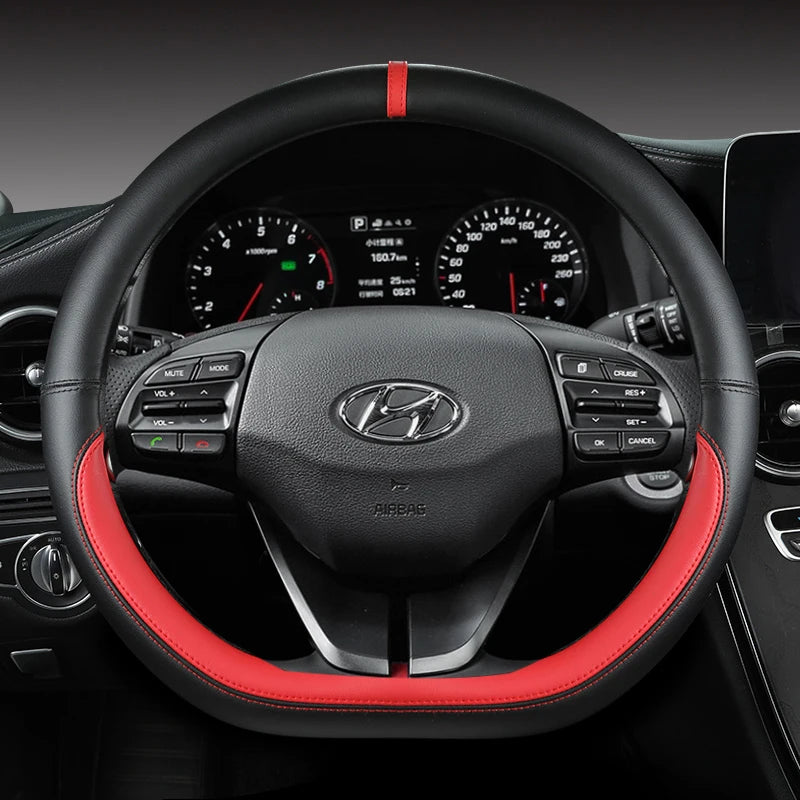 Hyundai IONIQ 5 D-förmiger Lenkradbezug aus PU-Leder, 38 cm, verschiedene Farben