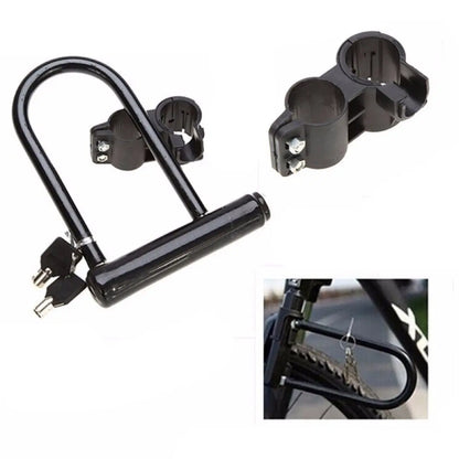 Heavy Duty U-Shaped Bike Lock with 2 Keys & Mounting Bracket