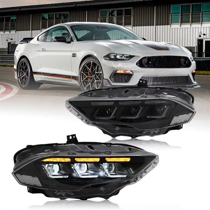 Ford Mustang 2018-2022 Full LED Headlight Assembly with Lighting Control