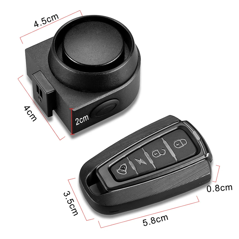 Wireless Bike Alarm – 115dB Waterproof Security Alarm with Remote Control