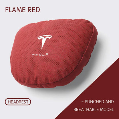 Suede Headrest & Lumbar Support Pillow for Tesla Model 3 / Model Y / Model S