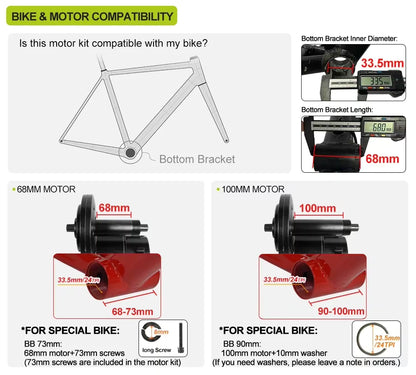 BAFANG BBS02B 48V 750W CAN BUS Mid-Drive E-Bike Conversion Kit