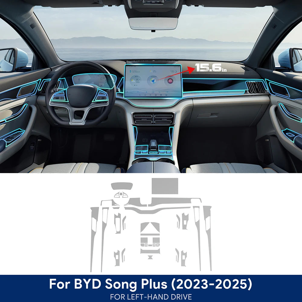 BYD Song Plus Interior TPU Protective Film Kit, 39-Piece Set