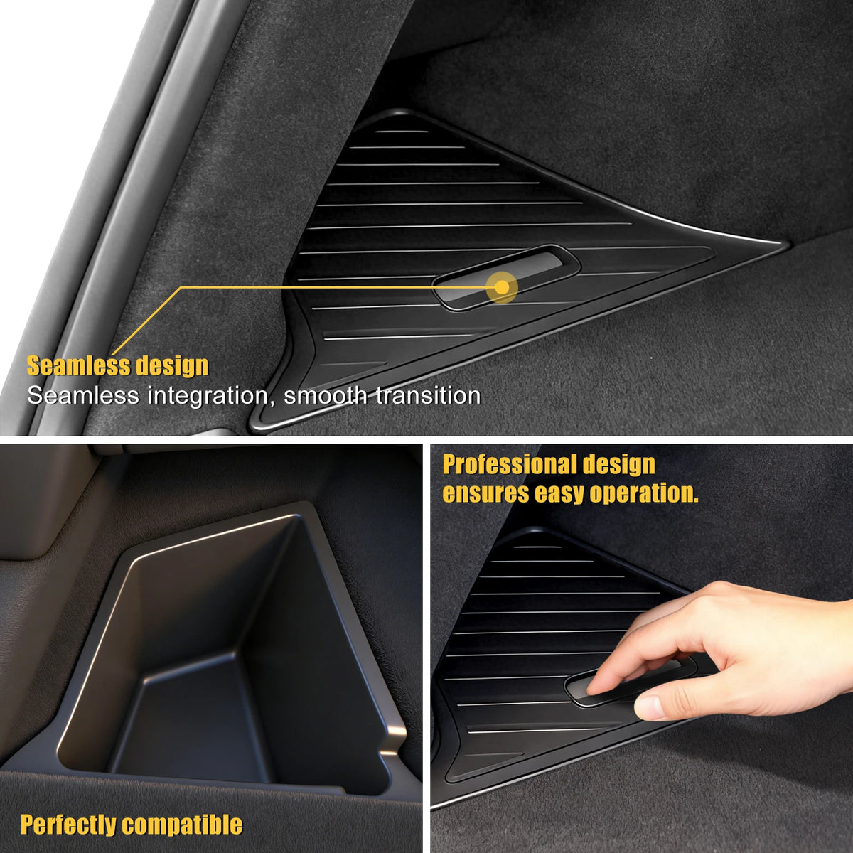 Tesla Model Y Juniper 2025-2026 TPE Trunk Side Storage Bins 3-Piece Set