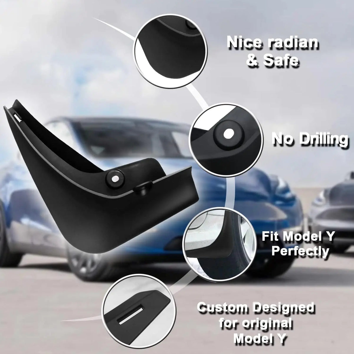 Tesla Model Y Juniper 2025-2026 ABS-Schmutzfänger 4-teiliges Set
