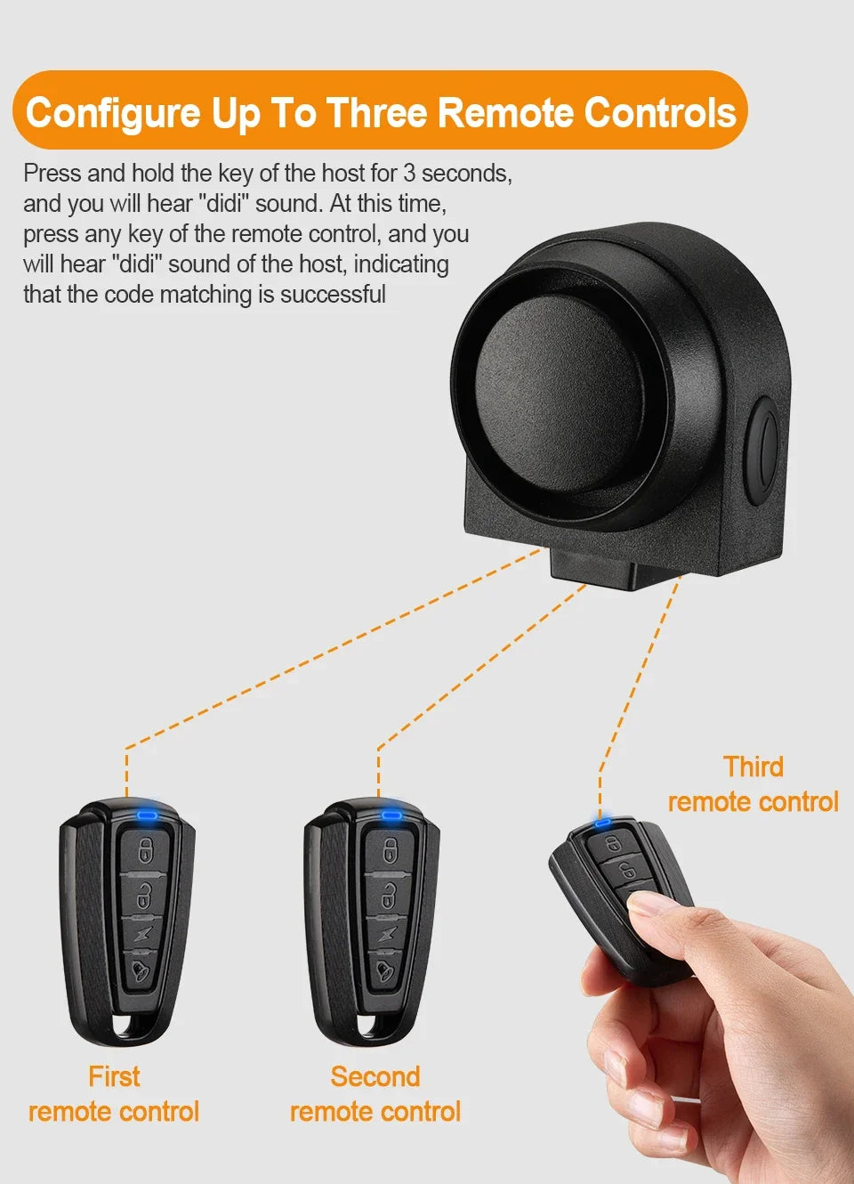 Wireless Bike Alarm – 115dB Waterproof Security Alarm with Remote Control