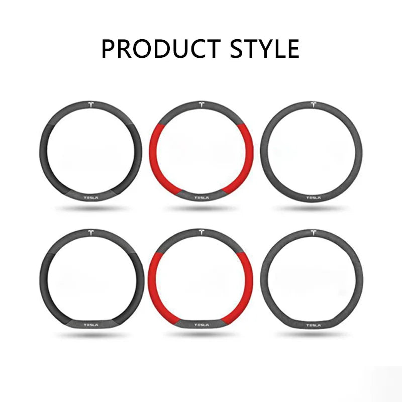 Suede Steering Wheel Cover for Tesla Model 3 / Model Y / Model S / Model X