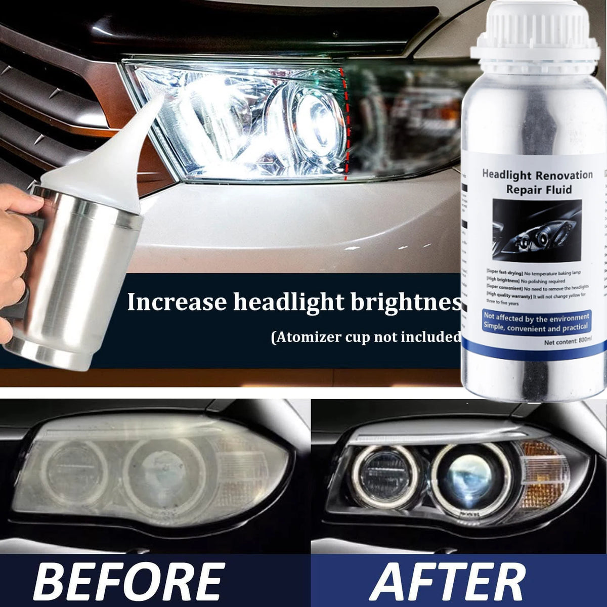 800ml Car Headlight Restoration Liquid Polymer Kit