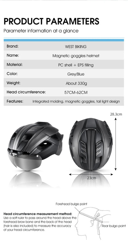 WEST BIKING LED-Licht-Fahrradhelm
