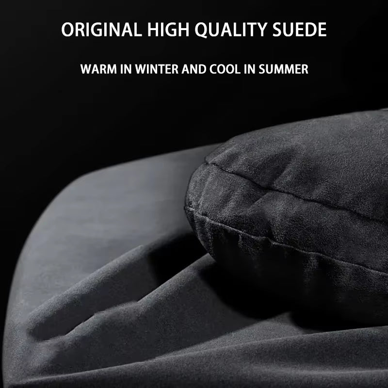 Suede Car Headrest & Lumbar Support Pillow for Tesla